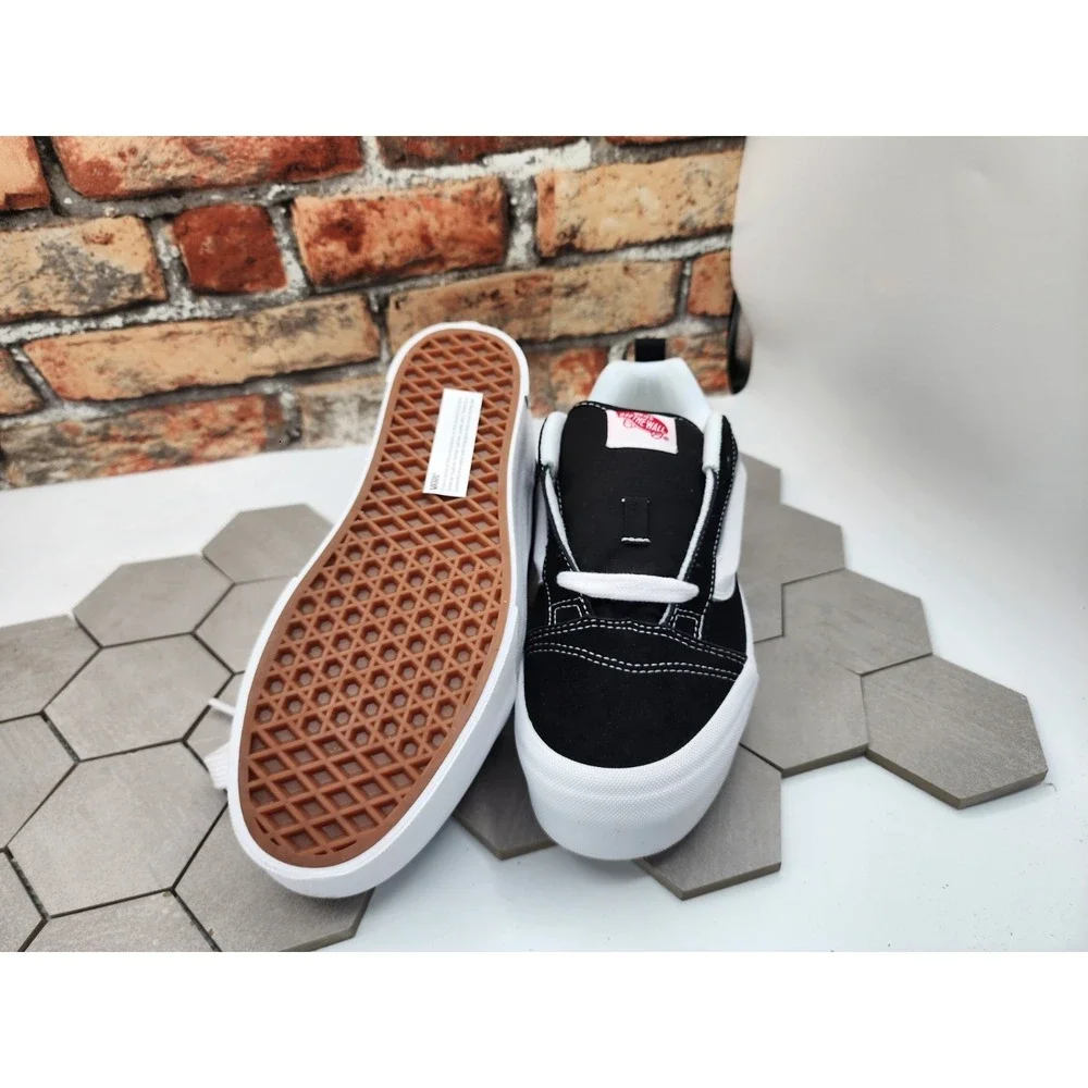 VANS Knu Stack Platform Lift Shoes Black White Platform Shoes Women Sz  5 Rare